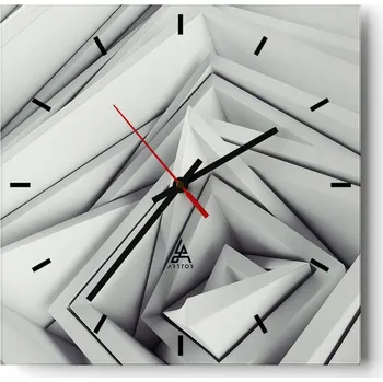 Hodiny Nástěnné hodiny do kuchyně 30x30 cm, Technologie Stylové hodiny na skle, Loft, Tiché