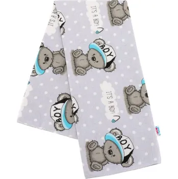 látková plena Flanelová plena s potiskem New Baby šedá It's a boy