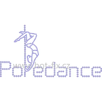 CP008 - Poledance nažehlovací hot-fix kamínkový potisk na textil, rozměry cca 19,3x9,9cm barva: kameny barva 101/N Crystal /stříbrná