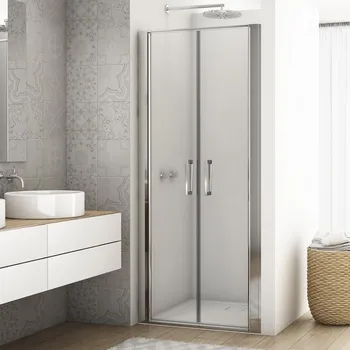 Sprchové dveře Ronal DIVERA D22T2 dvoukřídlé sprchové dveře 70 cm Šířka: 700 mm, Profil: Aluchrom, Sklo: Hladké čiré