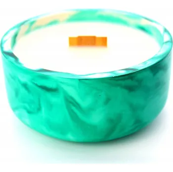 Svíčka Ručně vyráběná vonná svíčka ze sójového vosku – mátová nádoba z гипсового материала,