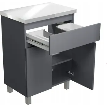 Koupelnový nábytek Skříňka pod umyvadlo Paplinskimoebel bílá MDF 60 cm 2 dvířka 1 šuplík