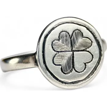 Prsten Drakkaria Čtyřlístek, středověký prsten, stříbro 925/1000