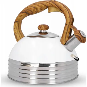 Varná konvice Konvice tradiční ocelová Cadro 2,5 l bílá, stříbrná