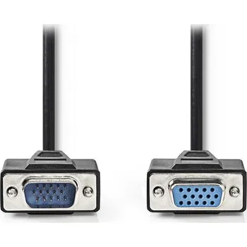 Datový kabel NEDIS prodlužovací kabel VGA (D-SUB)/ zástrčka VGA - zásuvka VGA/ černý/ bulk/ 5m