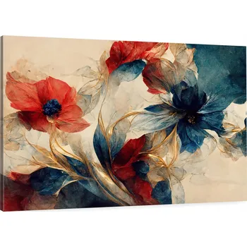 Obraz Obraz na plátně ABSTRAKTNÍ KVĚTINY VLČÍ MÁKY moderní do obýváku 120x80