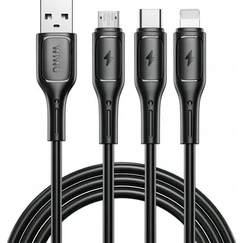 Datový kabel Kabel WIWU USB - USB typ C / microUSB / Lightning 1 m černý