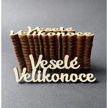 Vánoční dekorace Dřevěný výřez nápis VESELÉ VELIKONOCE č.2 vel.1