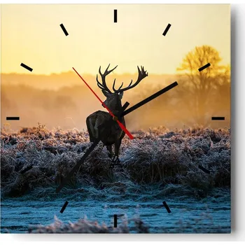 Hodiny Nástěnné hodiny do kuchyně 30x30 Krajina Stylové hodiny na skle Loft Tiché