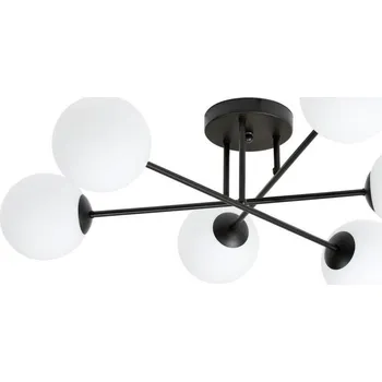 Lustr na tyči ROMA 6xE14/10W/230V černá/bílá