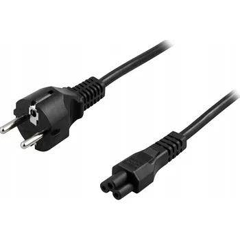 Napájecí kabel Napájecí kabel Deltaco, 3-pinový, uzemněný, 1 m - černý