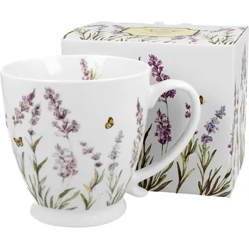 DUO Gifts DG - Porcelánový hrnek na stopce levandule PROVENCE v dárkové krabičce - 480 ml
