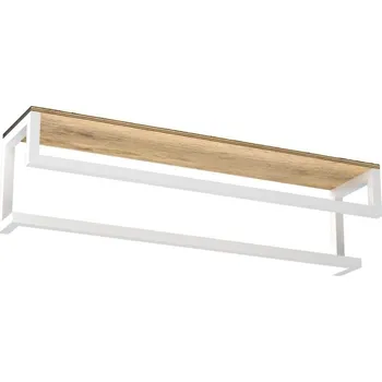 Věšák Nástěnný věšák na ručníky s policí 14x60 cm bílá