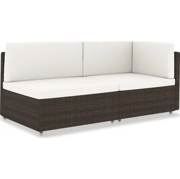 Zahradní pohovka vidaXL Dílčí pohovka 2místná polyratan [49524] Barva: Hnědá