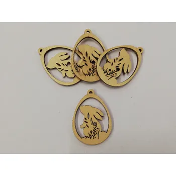 Vánoční dekorace Dřevěný výřez vajíčko ozdoba vel.2 č.1