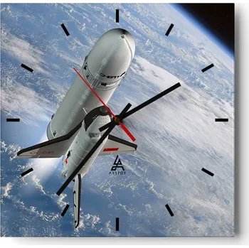 Hodiny Nástěnné hodiny do kuchyně 30x30 Kosmos Stylové hodiny na skle Loft Tiché