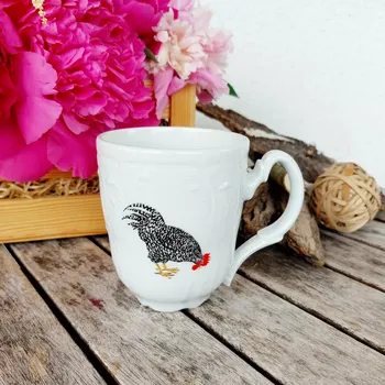 BERNADOTTE hrnek 350 ml, kropenatý kohout, Thun 1794 (Porcelánový hrnek 2. jakost)