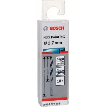 Vrták Vrták do kovu Bosch HSS PointTeQ Twist Speed, pr. 1.7 x 20 / 43 mm, 10ks (2608577185)