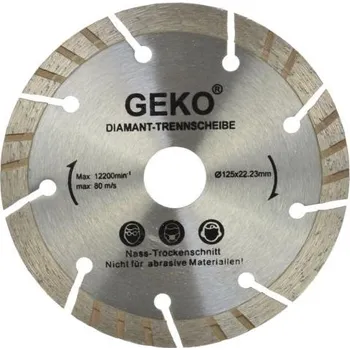Řezný kotouč GEKO Kotouč diamantový řezný turbo-segmentový, 125x10x22mm