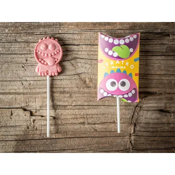 Čokoláda Lyra LYRATKO MALINA lízátko z bílé čokolády s malinovým prachem 20 g