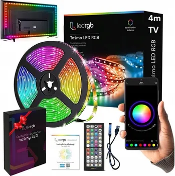 LED osvětlení LED pásek RGB 5050 4 m USB k televizi s dálkovým ovládáním a aplikací