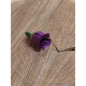 umělá květina Umělý květ poupátko růže Ø20 mm barva fialová tmavá