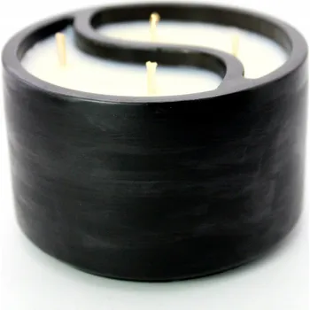 Svíčka Sójová svíčka duo – 2 vůně, černá nádoba ze sádry, ruční výroba, dárek