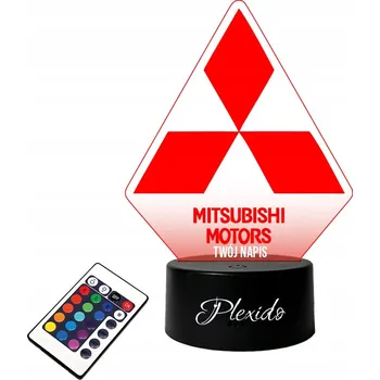 Lampička LAMPičKA na SKLE Statuetka Auto Mitsubishi 3D LED RGB + DÁLKOVÝ OVLADAČ 16 BAREV