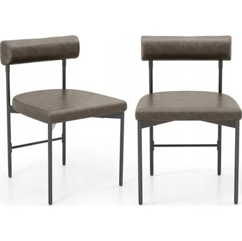 Jídelní židle Jídelní židle sada 2 ks, šedá PVC kůže