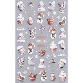 samolepka Samolepky na nehty Vánoční soby Sněhové Vločky Mikuláše R188