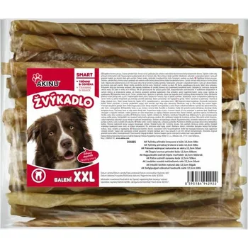 Krmivo pro psa Akinu tyčinky přírodní kroucené z kůže 12,5cm 50ks