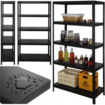 Dílenský regál Kovový regál 180x90x40 černý 5 polic OUTLET