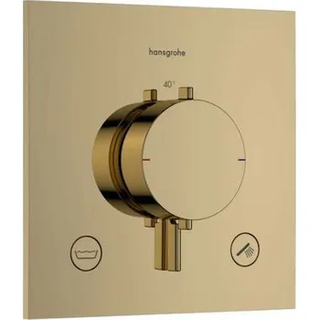 Vodovodní baterie Hansgrohe Ecostat Comfort E - Termostatická baterie pod omítku, pro 2 spotřebiče, leštěný vzhled zlata 33716990