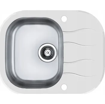 Granitový dřez Jednokomorový dřez Alveus Wave ocel bílý