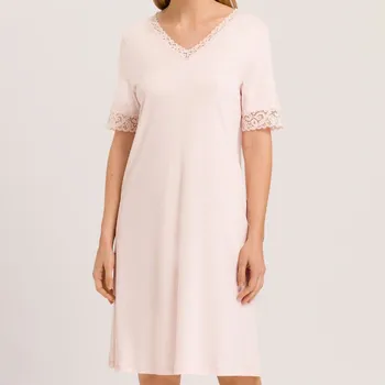 Hanro - Moments noční košilka s krátkým rukávem crystal pink S 77040