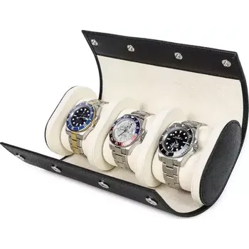 Box na hodinky Contacts® Kožené pouzdro na 3 hodinky Saffiano Černé