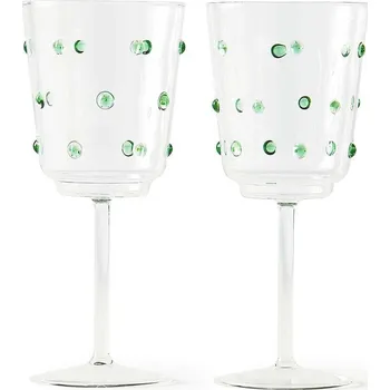 Sklenice Sada sklenic na víno Pols Potten 300 ml 2-pack 140.230.150 zelená 77X