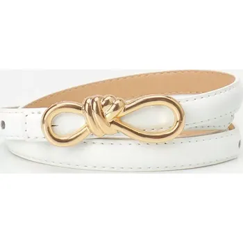 Opasek Dámský tenký pásek na šaty s mašlí DUVAL Bílý