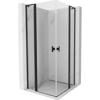 Mexen Mist L Duo sprchová kabina sklápěcí 115 x 115 cm, transparentní, černá - 8A4L-115-115-70-00 Sprchové kouty