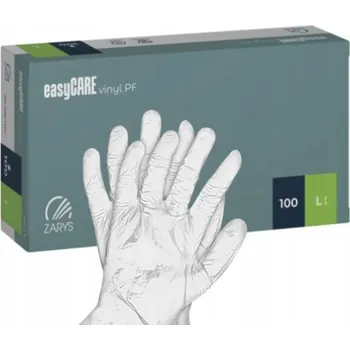 Vyšetřovací rukavice Rukavice vinylové bez pudru velikost L 100 KS easyCARE Zarys