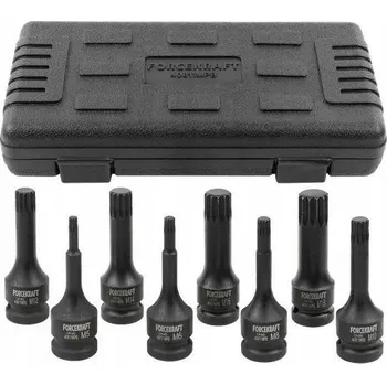 Gola sada Sada rázových nástrčných klíčů/bitů 1/2" SPLINE 8ks – FORCEKRAFT