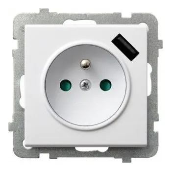 Elektrická zásuvka Elektrická Zásuvka USB nástěnná Ospel bílá
