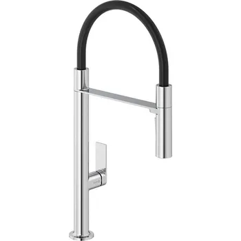 Vodovodní baterie Kludi Qord-Flex Baterie dřezová stojánková, flexi ramínko, černá/chrom, 568590575