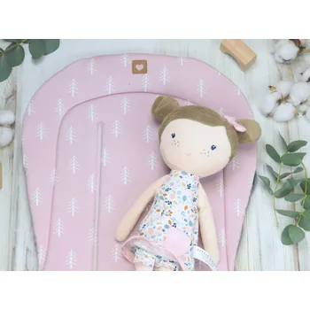 Podložka do kočárku kratší (Violet tree, šedý fleece)