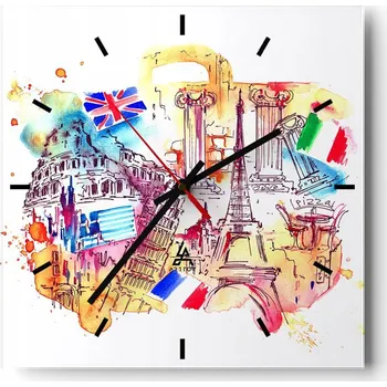 Hodiny Nástěnné hodiny do kuchyně 30x30 Abstrakce Stylové hodiny na skle Loft Tiché