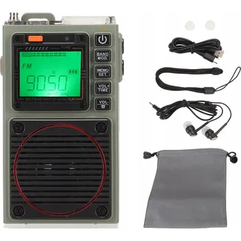 Radiopřijímač PŘENOSNÉ RÁDIO NA BATERIE FM VHF AM SW WB HRD-787 vícebarevná