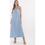 Světle modré volné šaty z tenkého denimu s volánky a zavazováním na zádech DHJ-SK-A9197.90-light blue Velikost: ONE SIZE