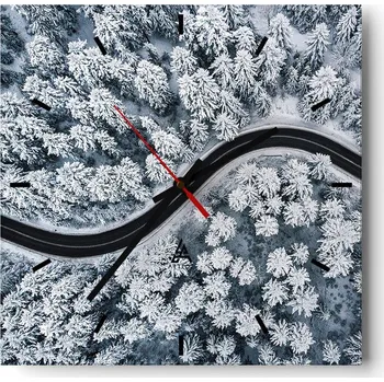 Hodiny Nástěnné hodiny do kuchyně 30x30 Krajina Stylové hodiny na skle Loft Tiché