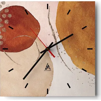 Hodiny Nástěnné hodiny do kuchyně 30x30 Abstrakce Stylové hodiny na skle Loft Tiché