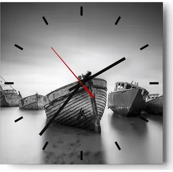 Hodiny Nástěnné hodiny do kuchyně 30x30 Krajina Stylové hodiny na skle Loft Tiché